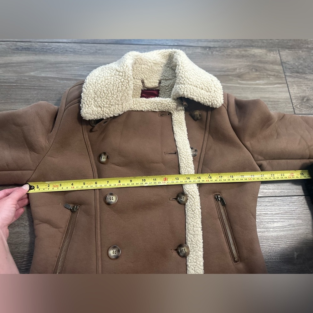 Smart Set Brown Teddy Jacket with Cream Accents/ woman’s size M - Picture 10 of 11